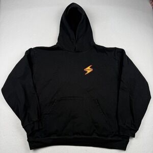 Star Trak Hoodie Mens XL Black Pullover Sweatshirt Back Graphic Print Streetwear